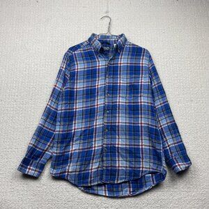 Chaps Button Up Dress Shirt Blue / Red Plaid Flannel Shirt Men S Lumberjack Read